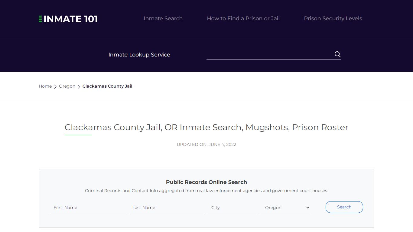 Clackamas County Jail, OR Inmate Search, Mugshots, Prison ...